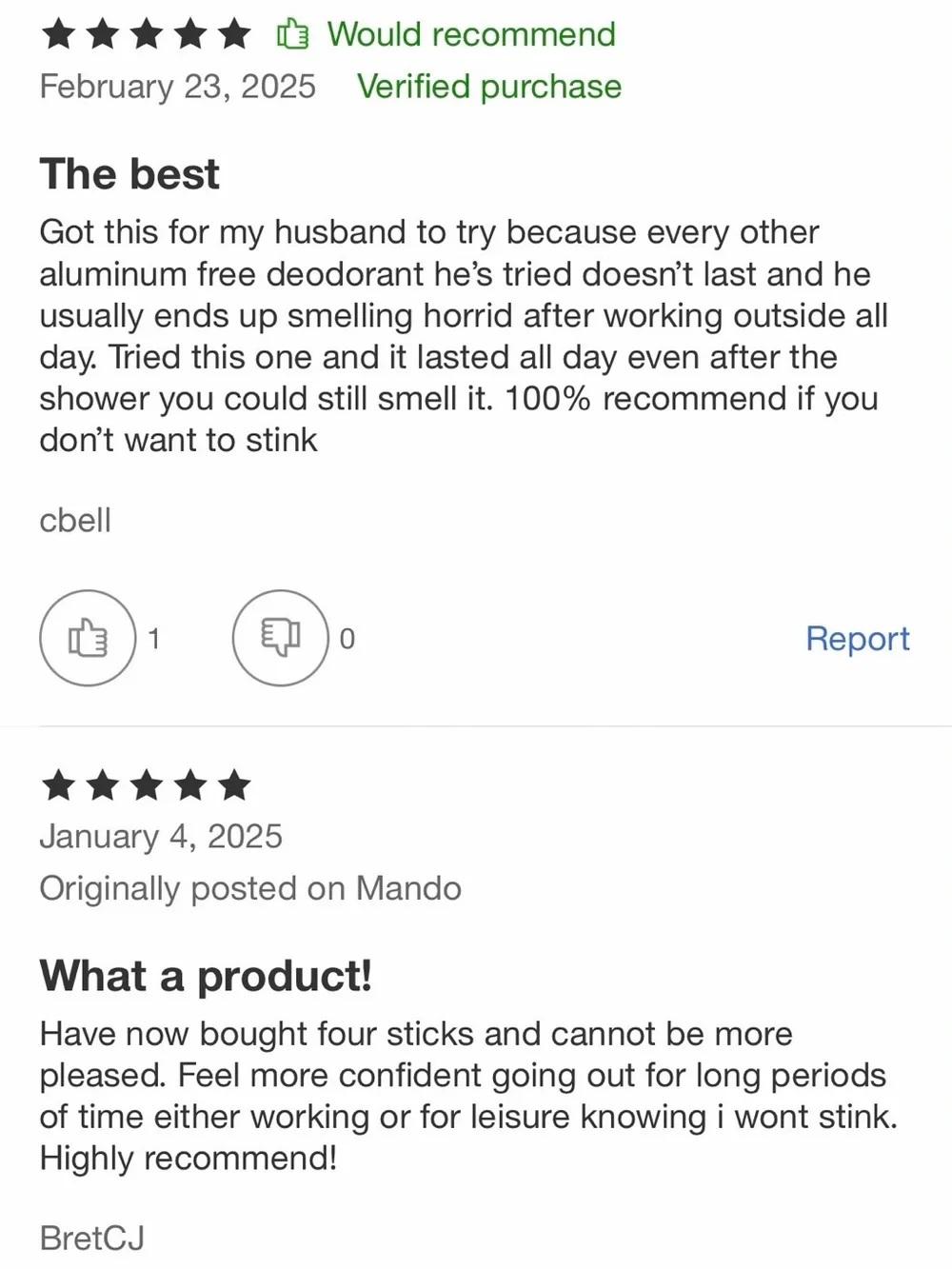 Ⓜ️$12Ⓜ️ NEW MANDO Travel Size Whole Body Deodorant 0.5oz, 3 count